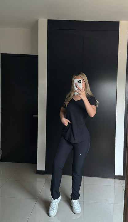 LUXE SLIM FIT BLACK PIJAMA
