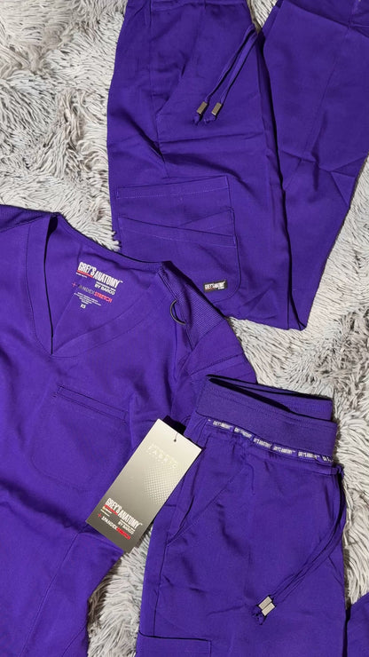 Grey’s Anatomy Spandex Stretch Conjunto Quirúrgico Deep Purple