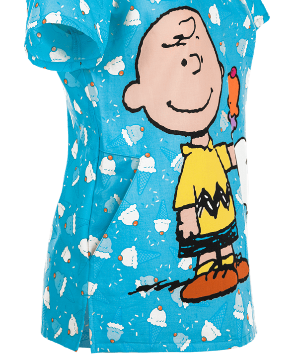 Top Cherokee Tooniforms Peanuts Chill Charlie Brown Con Cuello En V Estampado